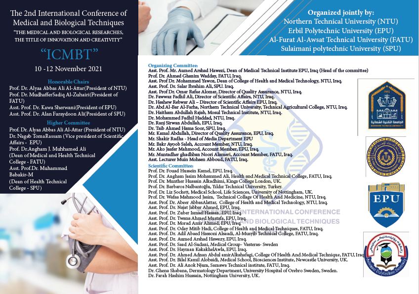 THE 2nd INTERNATIONAL CONFERENCE OF MEDICAL AND BIOLOGICAL TECHNIQUES “ICMBT”